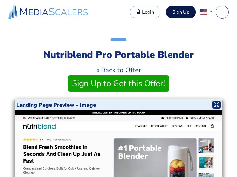 Nutriblend Pro Portable Blender {+Advertorial, DTC, Alt-Landers} (Event Tracking) [US, DE, CA, AU, UK, FR, IL, +232 More]