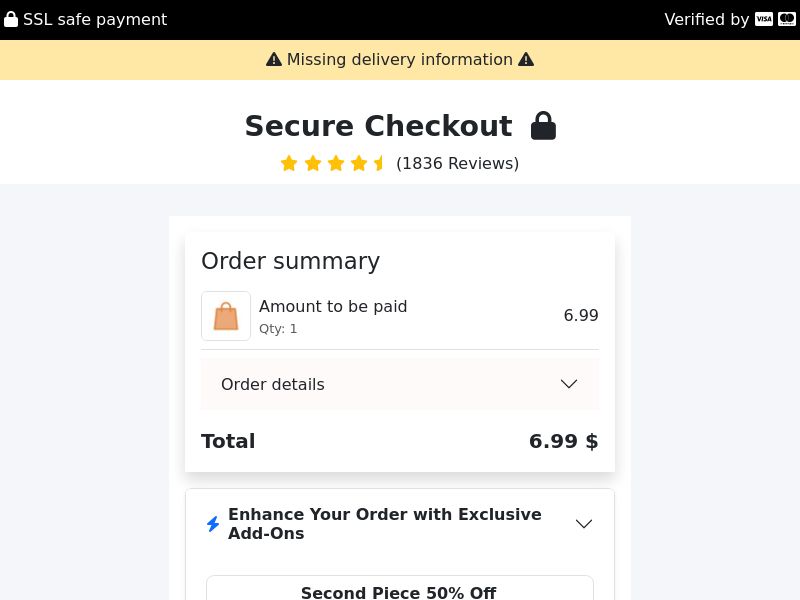 (PRIVATE- 2540) Global - New Upsell Checkout [#3726][6.99€][FB+prefill]