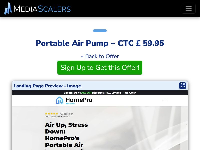 Portable Air Pump ~ CTC £ 59.95 {+DTC, Alt-Landers} (Event Tracking) [UK]
