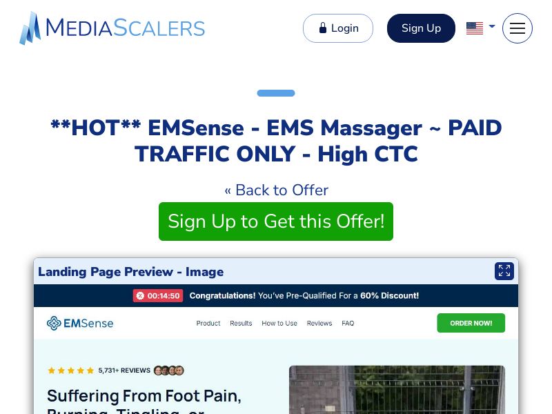 EMSense - EMS Massager ~ PAID TRAFFIC ONLY - High CTC {+Advertorial, DTC, Multi-Lang, Alt-Landers} (Event Tracking) [US, DE, CA, AU, UK, FR, IL, +232 More]