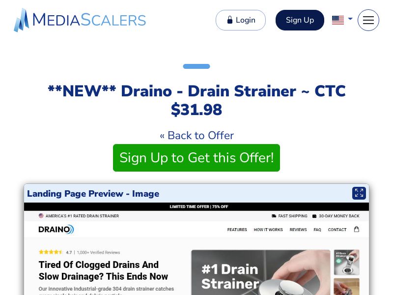 Draino - Drain Strainer ~ CTC $31.98 {+Alt-Landers, DTC} (Event Tracking) [US, DE, CA, AU, UK, FR, IL, +232 More]