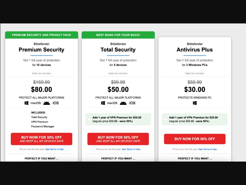 [WEB+MOB] BitDefender - Premium/Total/Plus /International Revshare
