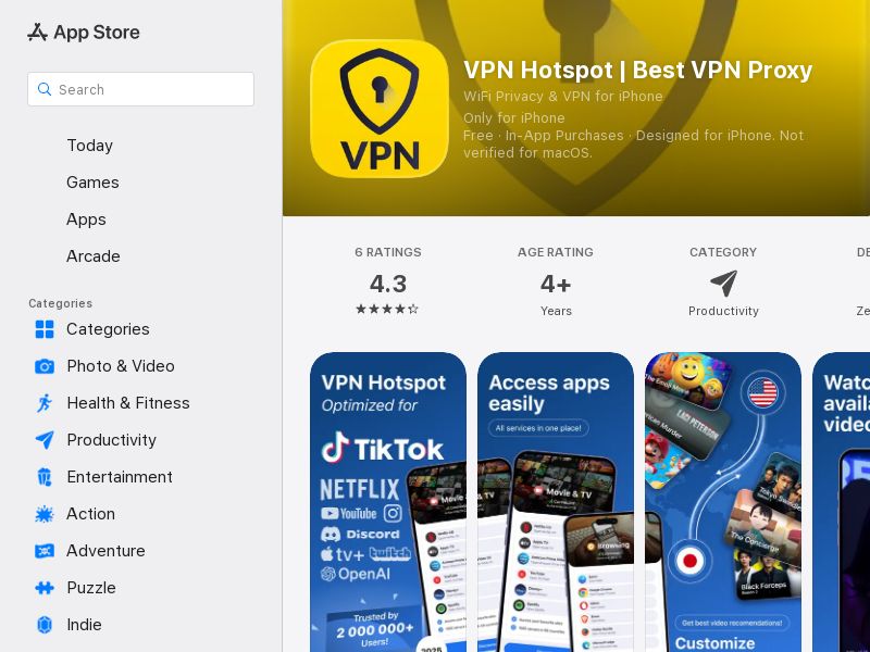 VPN Hotspot | Best VPN Proxy iOS - CPA | Int'l