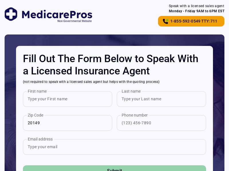MedicarePros Short Form - US - CPL - Display, Social, Content, Email, Native, Co-reg - (Pre-approval Required)