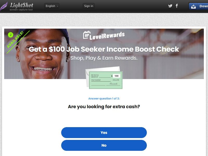Rewards US - Job Seeker Income Boost Check $100 - CPL | US