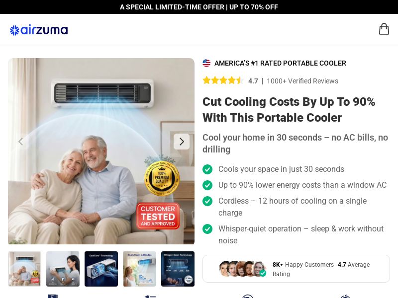 AirZuma Portable AC - DTC 2 [INTL] (Social,Banner,Native,Push,SEO,Search,Brand Bidding) - CPA