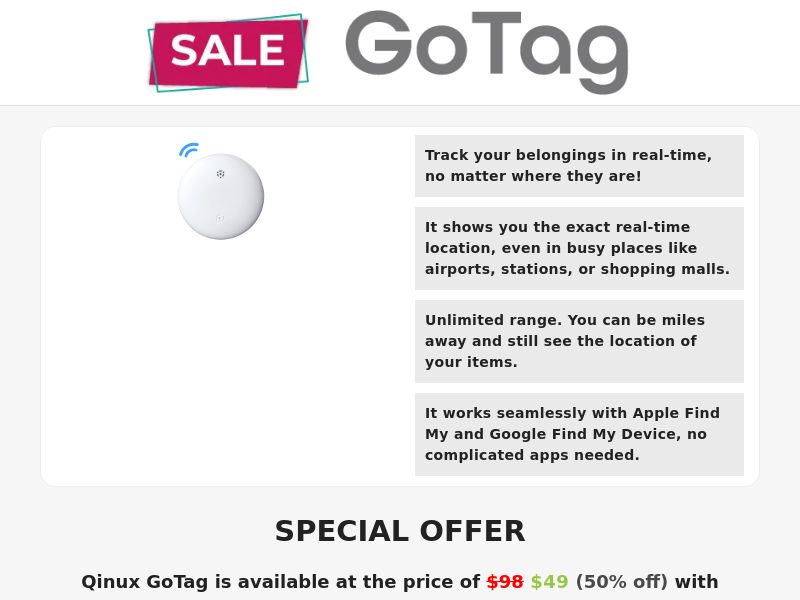 Qinux GoTag SS - US/INTL