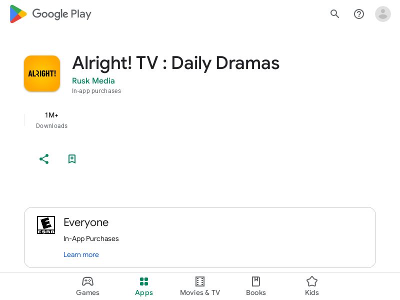 Alright TV Android Mobile CPI - India