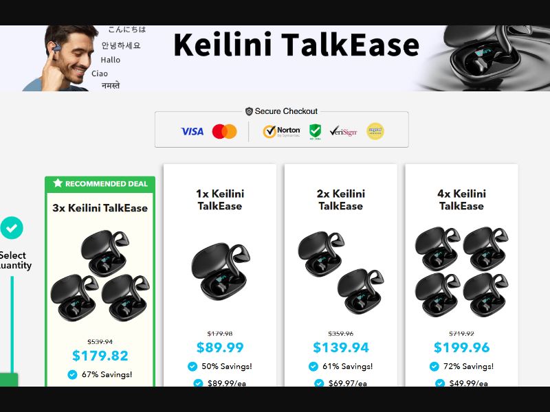 [WEB+MOB] Keilini TalkEase - CTC $89.98 /US/CA/AU/DE CPS