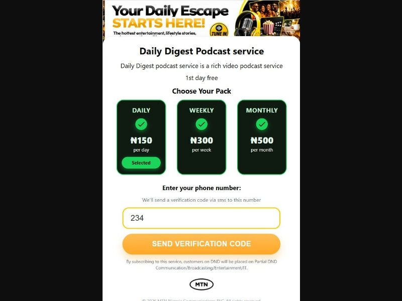 37695 - NG - [MOB] - Daily Digest (Evina) - MTN - 2 Click