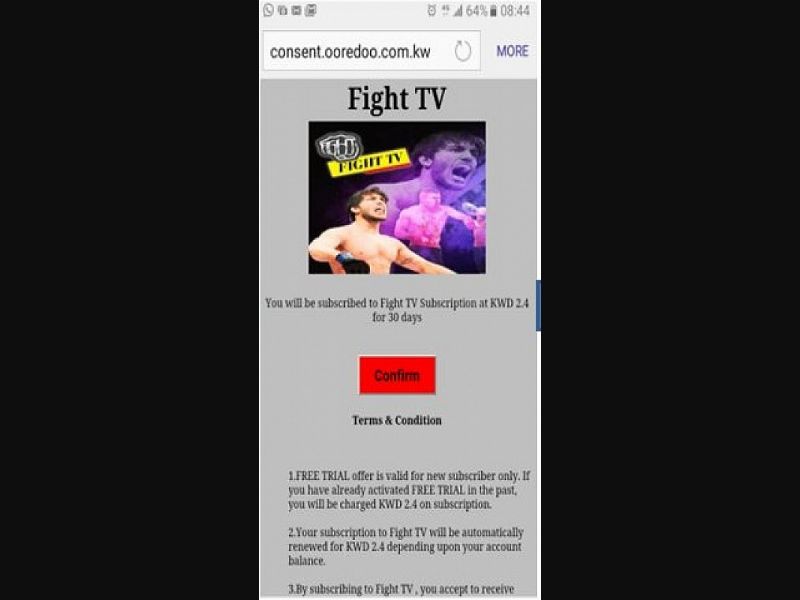 [MOB] Fight TVs /KW [Ooredoo] - 2 Click