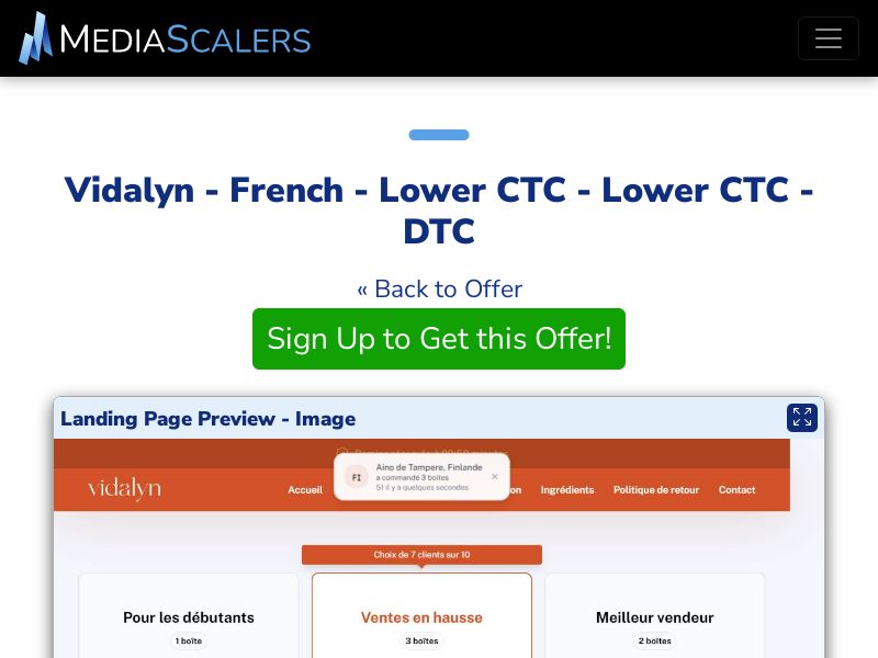 Vidalyn - French - Lower CTC - Lower CTC - DTC (Event Tracking) [FR, BE]