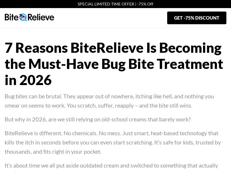 ! NEW OFFER - BiteRelieve Insect Bite Treatment - Listicle [INTL] (Social,Banner,Native,Push,SEO,Search,Brand Bidding) - CPA