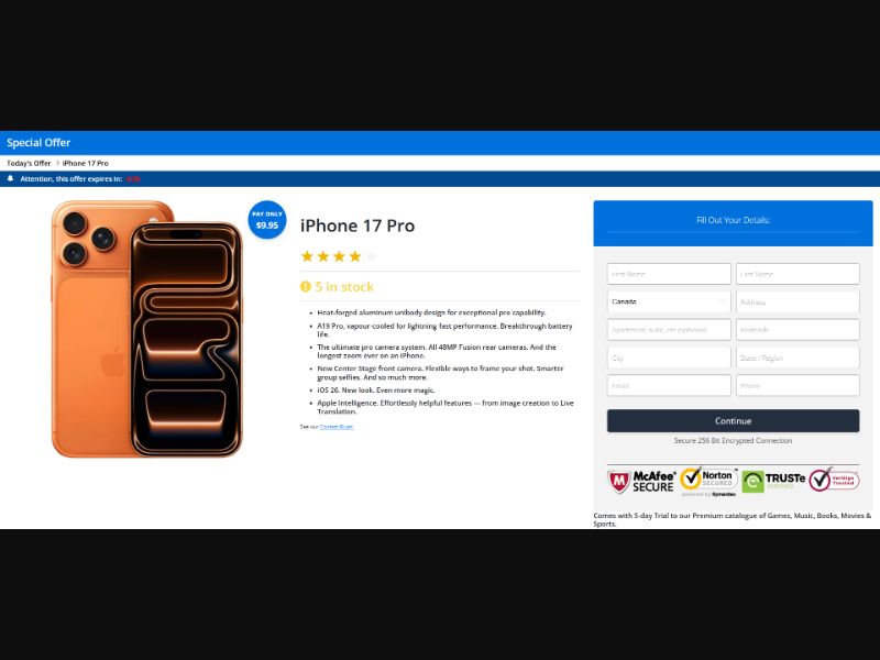 US - In-House - CC Submit - Win iPhone 17 Pro