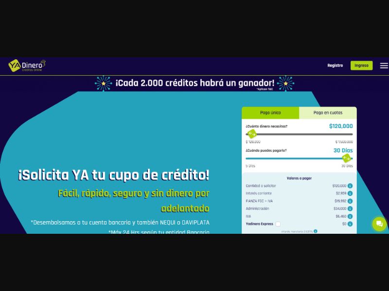 [WEB+MOB] YaDinero /CO CPL [Approval required]