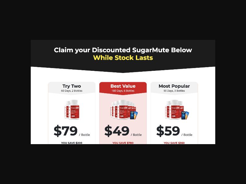 Sugarmute - Blood Sugar Supplement - CPS (US,CA,AU,UK + more)