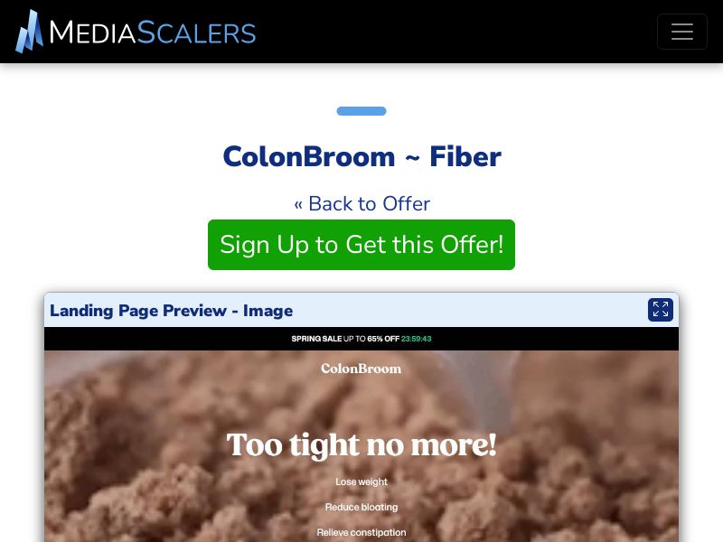 ColonBroom ~ Fiber {+Advertorial, DTC, Alt-Landers, Quiz} (Event Tracking) [US, CA]