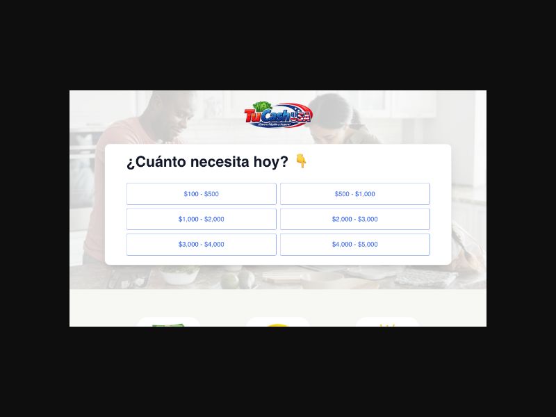 TuCashUSA - Loans up to $5k - RevShare (US) {Spanish}