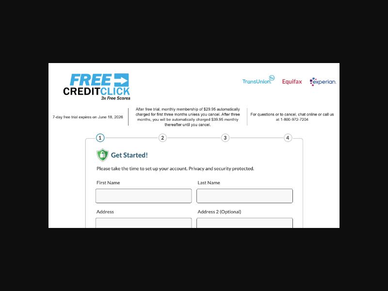 FreeCreditClick - 7-day Free Trial - CPS (US)