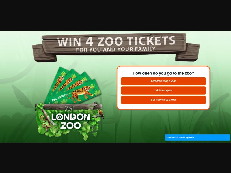 UK - Quiztionnaire - London Zoo Giftcard - (CPL)