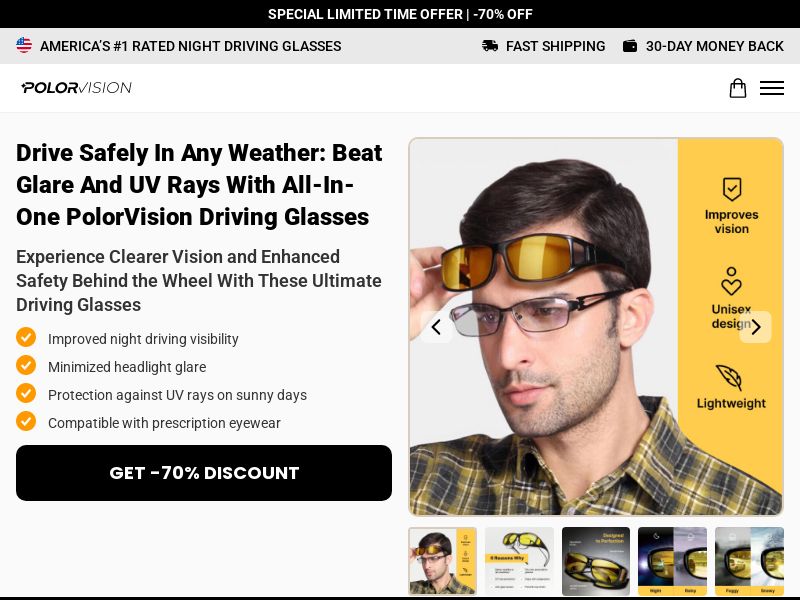 ! NEW OFFER - PolorVision Driving Glasses - DTC [US] (Social,Banner,Native,Push,SEO,Search,Brand Bidding) - CPA 