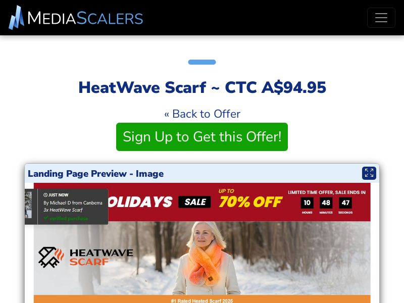 HeatWave Scarf ~ CTC A$94.95 {+DTC, Alt-Landers} (Event Tracking) [AU]