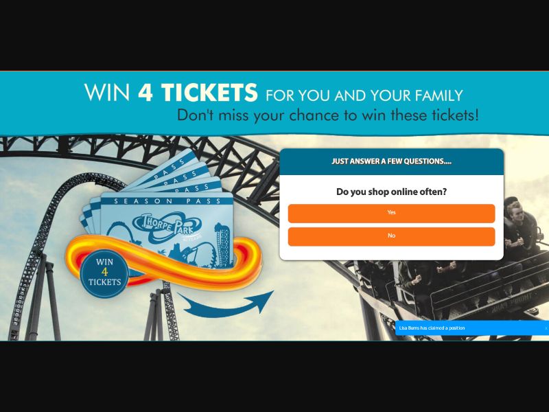 UK - Quiztionnaire - Thorpe Park Tickets - (CPL)