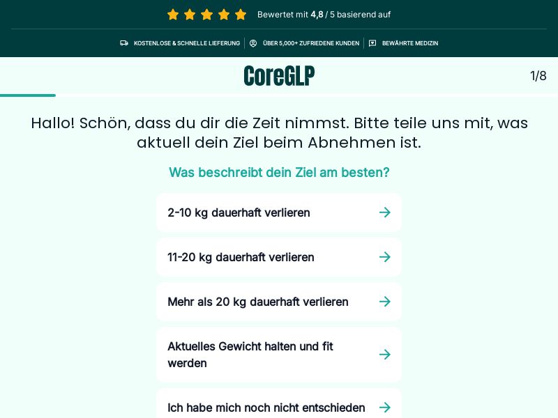 ! NEW OFFER - CoreGLP - Diet - Quiz LP [DE,AT,CH,FR,BE,DK,FI,SE,NL] (Banner,Native,Social,Search,SEO,Brand Bidding) - CPA