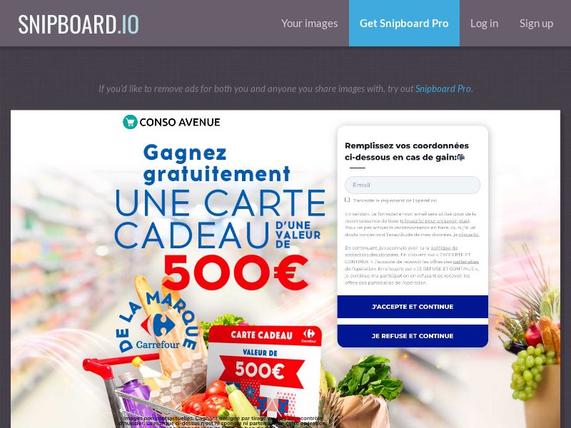 Conso Avenue - 500€ Carte Carrefour FR - SOI *PREFILL*