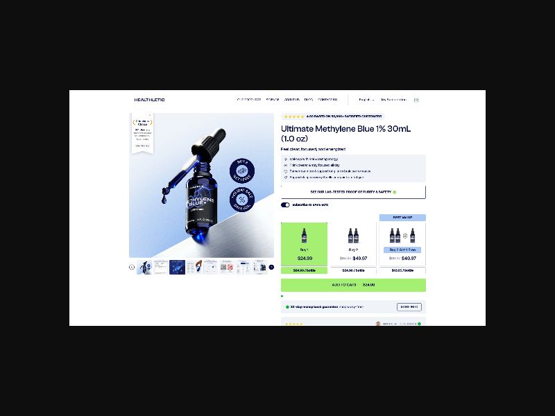 Healthletic - Methylene Blue Liquid - CPS (US,CA,AU)