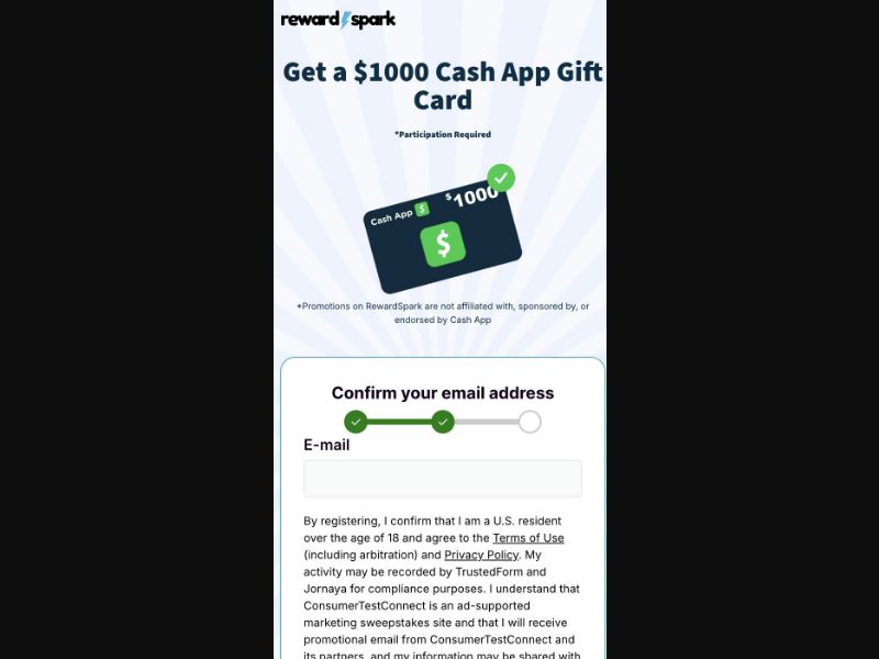 36035 - US - [MOB] - $1000 Cash App - RewardSpark - CPL SOI
