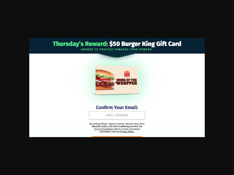 SuperSweep - $50 Burger King Gift Card - SOI (US)