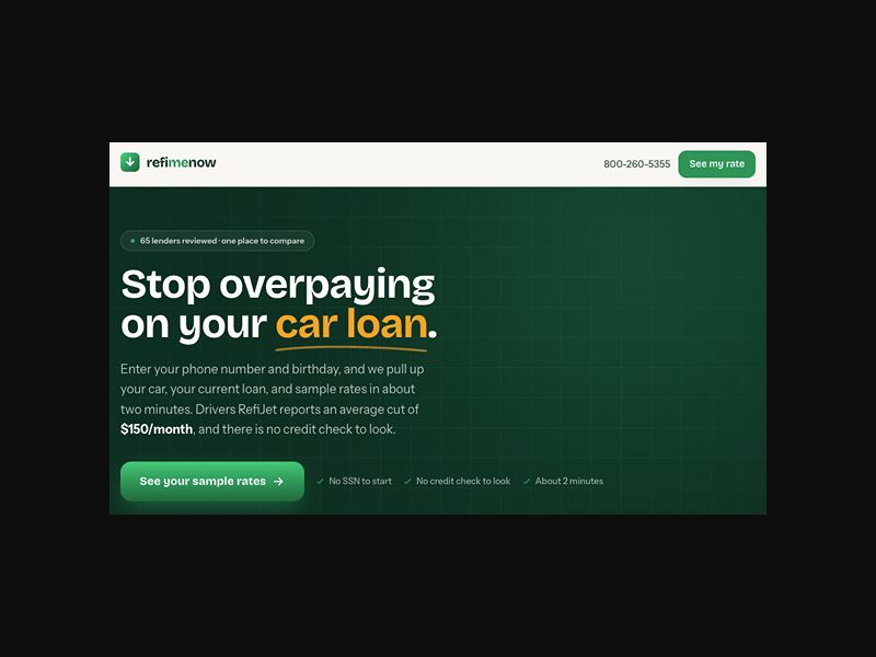 RefiMeNow - Auto Refinancing - CPL (US)
