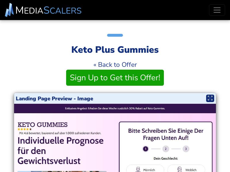Keto Plus Gummies {+Advertorial, DTC, Alt-Landers, Quiz} (Event Tracking) [DE, AT, CH]