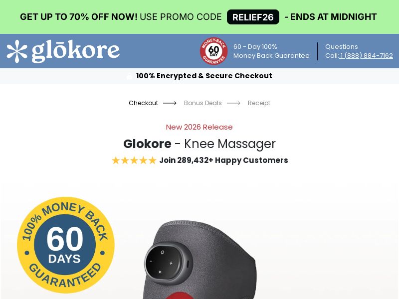 Glokore Knee Massager SS - US