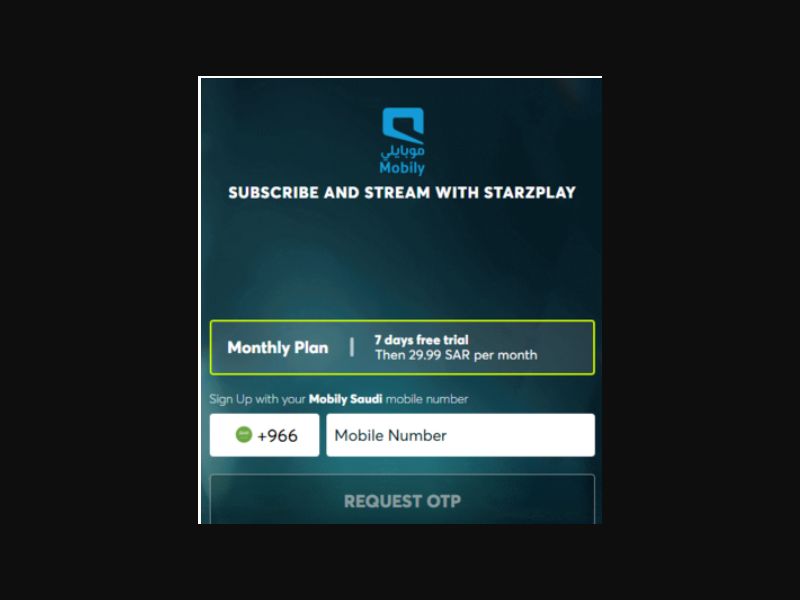 [MOB] StarzPlay /SA [STC] PIN [non-billable]