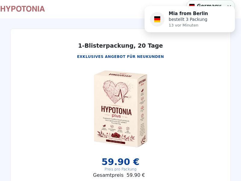 Hypotonia Blood Pressure V4 - DTC [Multi-GEO] (Social,Banner,Native,Push,SEO,Search) - CPA {No BrandBidding}