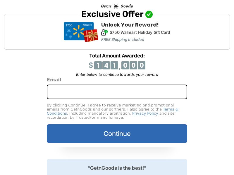 750 Walmart Holiday Rewards - US