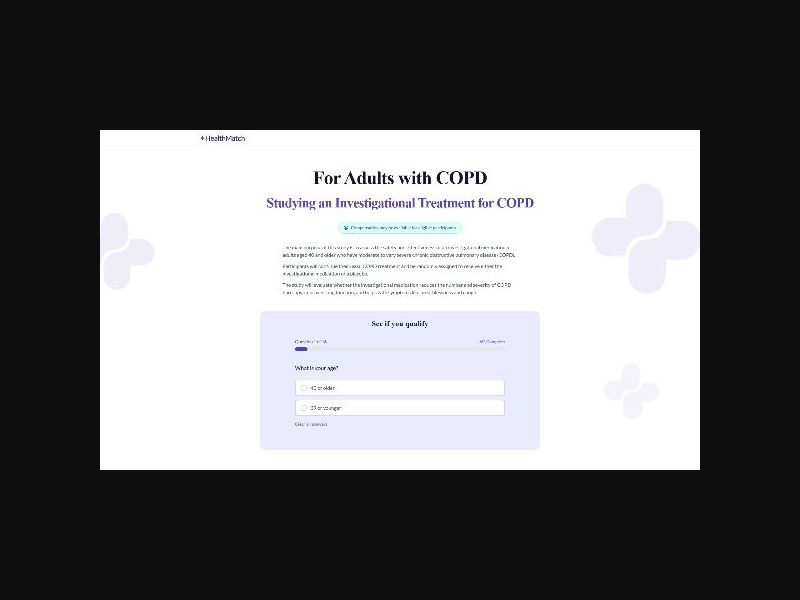 HealthMatch Clinical Trials - COPD (40+) - CPL (US)