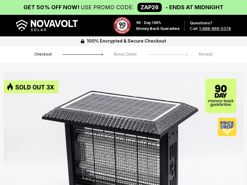SS - NovaVolt Solar Bug Zapper - Ecom - US
