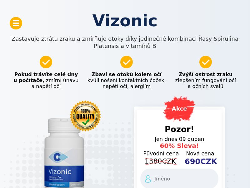 Vizonic LOW PRICE EU - caps for improving and protecting eyesight