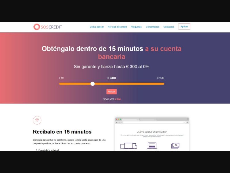 [WEB+MON] Soscredit (Loans) /ES *Revshare*