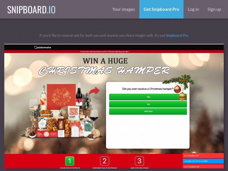 Quiztionnaire - Christmas hamper $500 Giftcard (Christmas) NZ - SOI