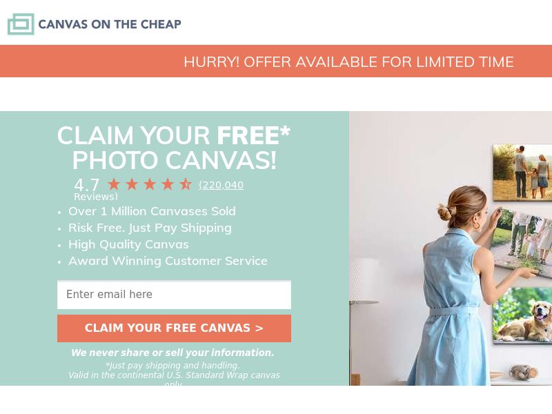 Easy Canvas Prints - CC Submit | US - Incentive