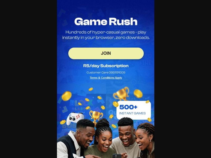 39136 - ZA - [WEB+MOB] - GameRush - MTN - 2 Click