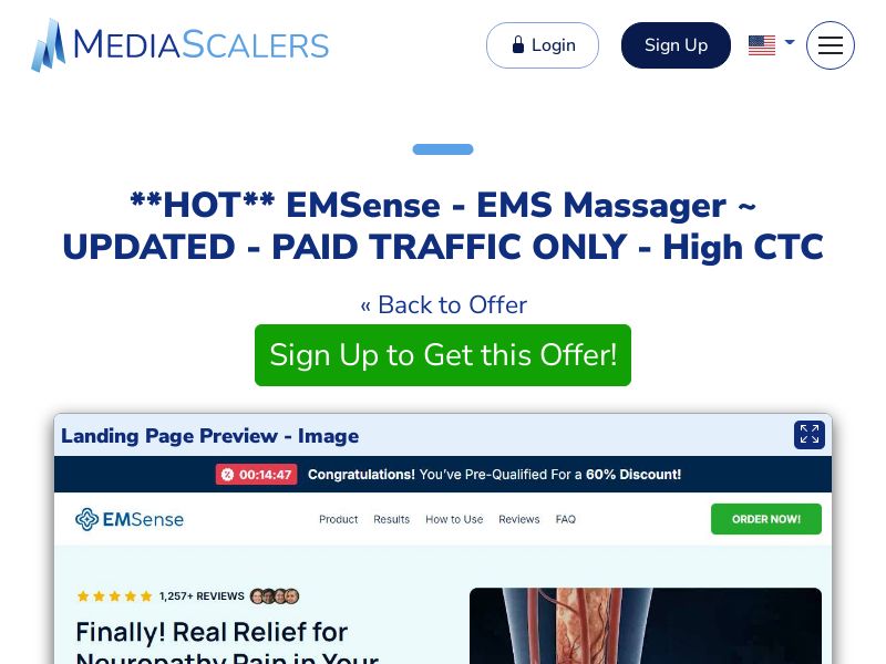 EMSense - EMS Massager ~ UPDATED - PAID TRAFFIC ONLY - High CTC {+Advertorial, DTC, Multi-Lang, Alt-Landers} (Event Tracking) [US, DE, CA, AU, UK, FR, IL, +232 More]