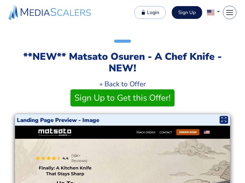 Matsato Osuren - A Chef Knife - NEW! {+Alt-Landers, DTC} (Event Tracking) [US, DE, CA, AU, UK, FR, IL, +44 More]