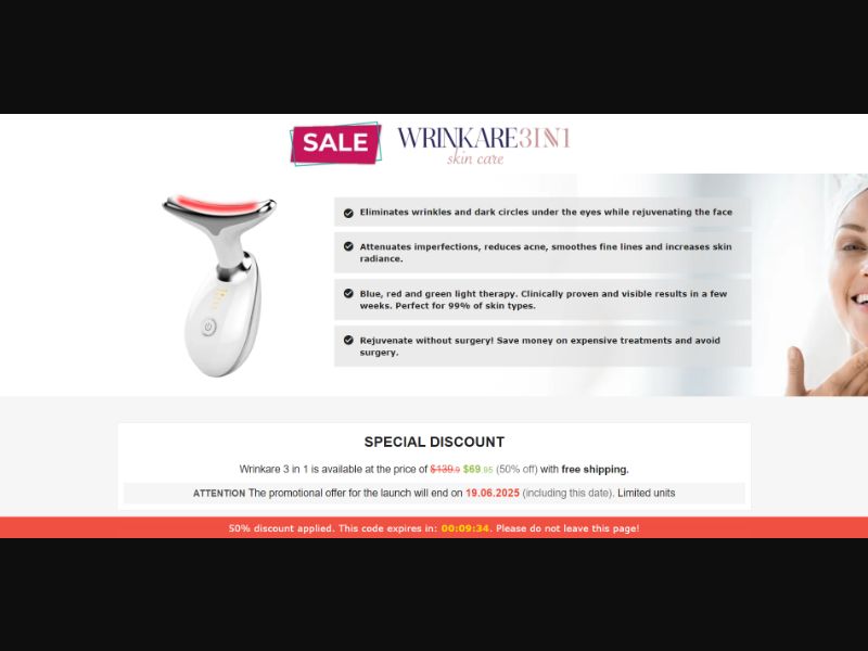 [WEB+MOB] Wrinkare 3 in 1 – Skin Care /International (112 GEOs) CPS *FB/TT/Google/Taboola Pixel* [Approval Required]
