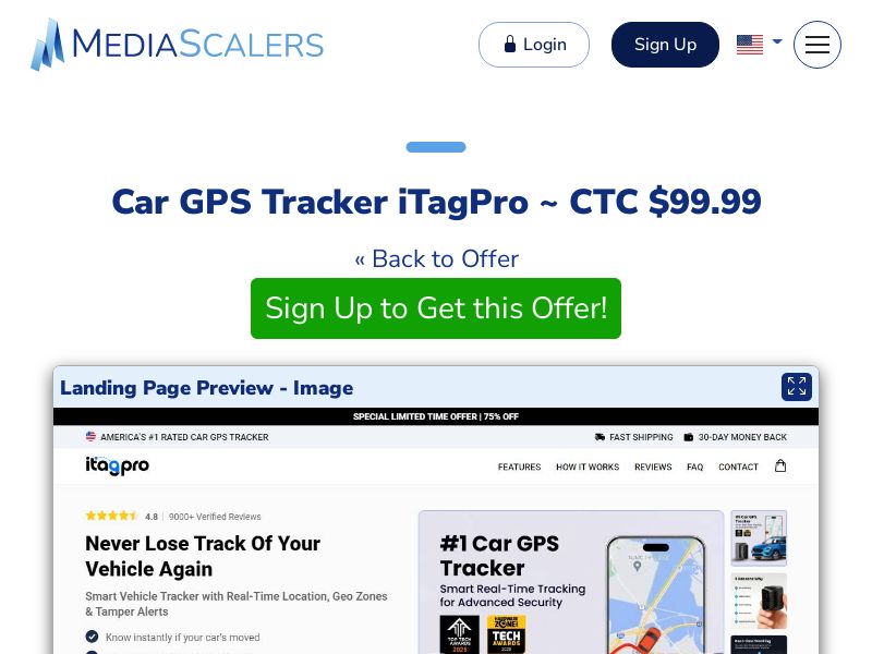 Car GPS Tracker iTagPro ~ CTC $99.99 {+Advertorial, DTC, Alt-Landers} (Event Tracking) [US, DE, CA, AU, UK, FR, IL, +232 More]