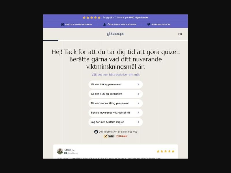 ! NEW OFFER - Glutadrops - Diet [SE] (Banner,Native,Social,Search,SEO,Brand Bidding) - CPA